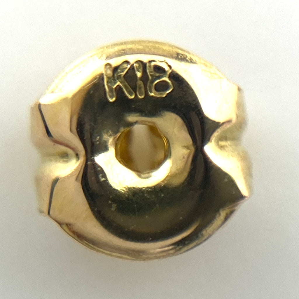 フラワーモチーフ デザインピアス YG イエローゴールド メレダイヤ 花 ピアス K18 ダイヤモンド レディース 【中古】nbjwl