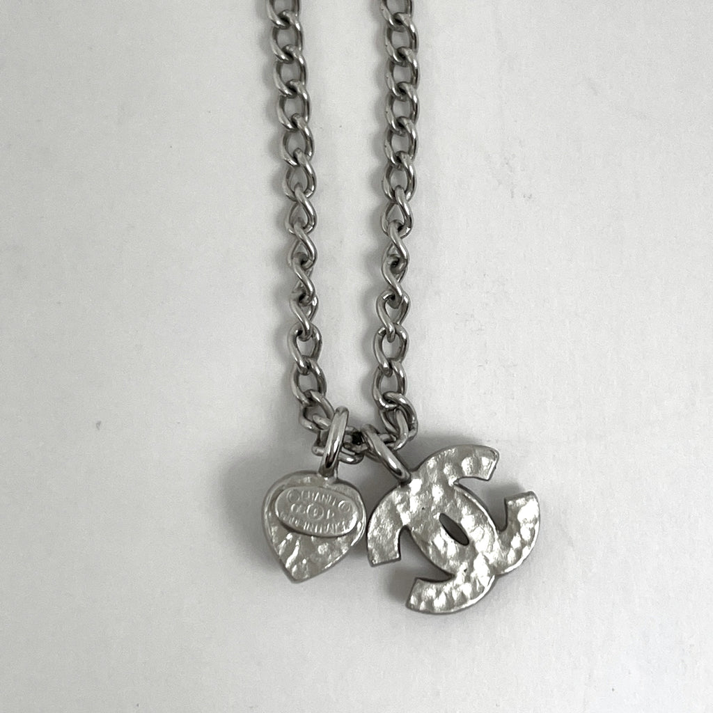 シャネル ココマーク ラインストーン ネックレス ハートモチーフ ネックレス シルバーメッキ シルバー レディース 【中古】bracc