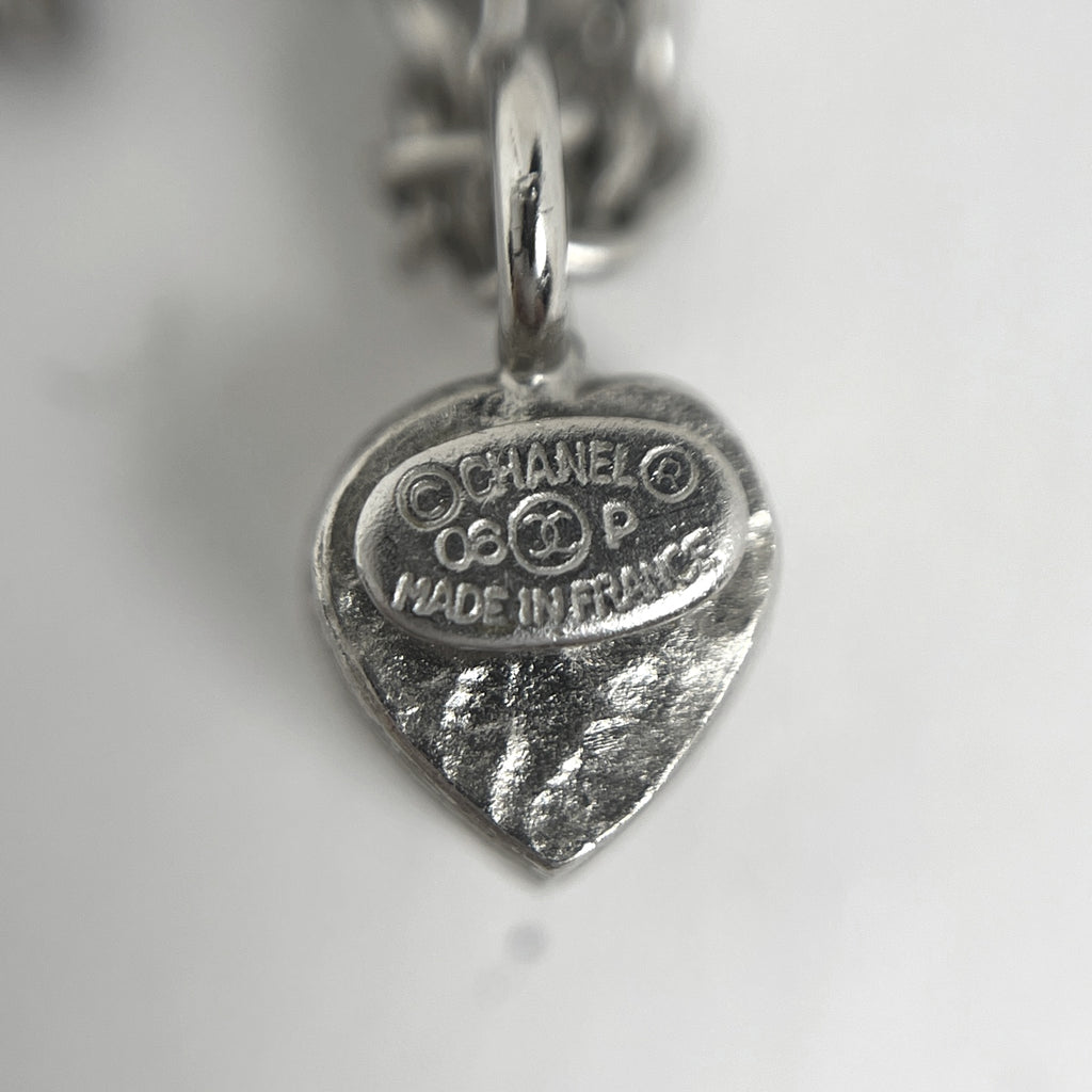 シャネル ココマーク ラインストーン ネックレス ハートモチーフ ネックレス シルバーメッキ シルバー レディース 【中古】bracc