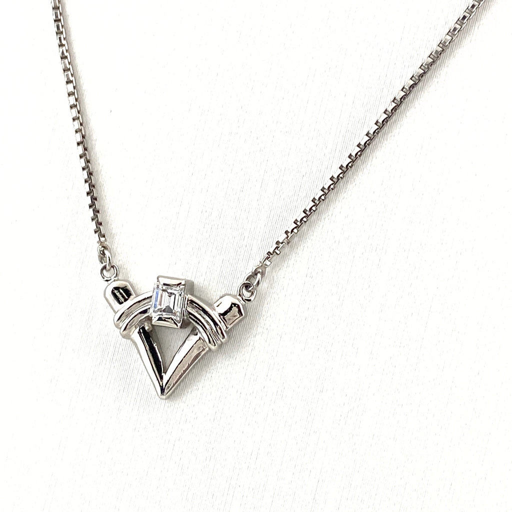 ダイヤモンド デザインネックレス プラチナ ペンダント ネックレス Pt850 ダイヤモンド レディース 【中古】nbjwl