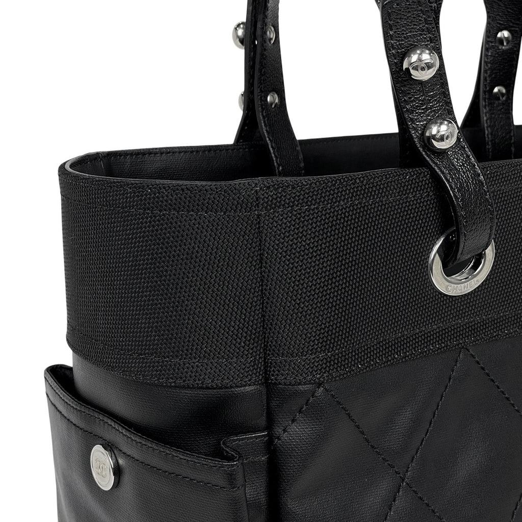 シャネル パリビアリッツ トート GM ココマーク トートバッグ コーティングキャンバス ブラック A34210 レディース 【中古】brbag