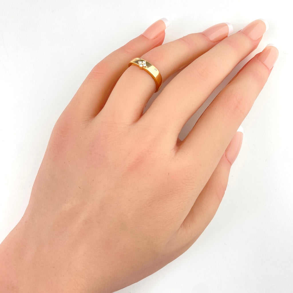 ヴァンドーム青山 フラワーモチーフ デザインリング PG ピンクゴールド 指輪 メレダイヤ 花 リング 8.5号 K18 ダイヤモンド レディース 【中古】brjwl