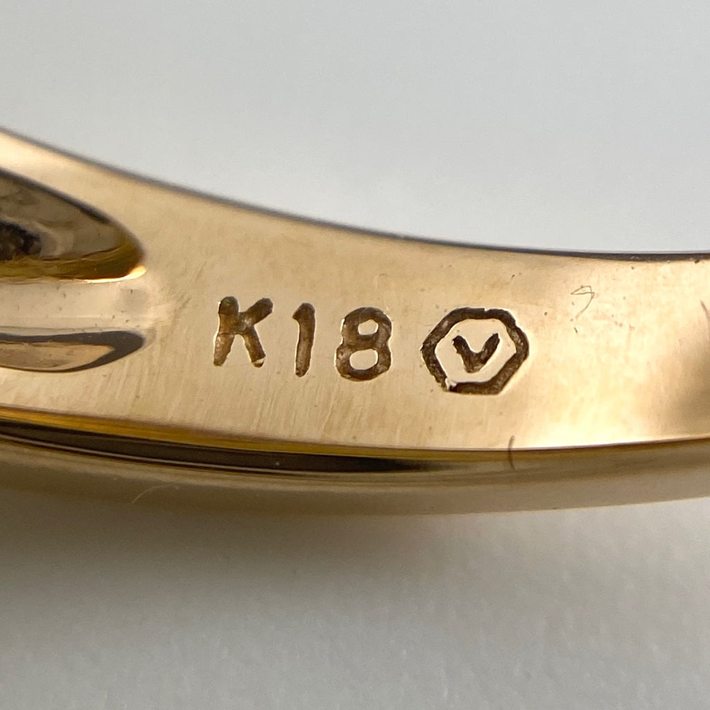 ヴァンドーム青山 フラワーモチーフ デザインリング PG ピンクゴールド 指輪 メレダイヤ 花 リング 8.5号 K18 ダイヤモンド レディース 【中古】brjwl