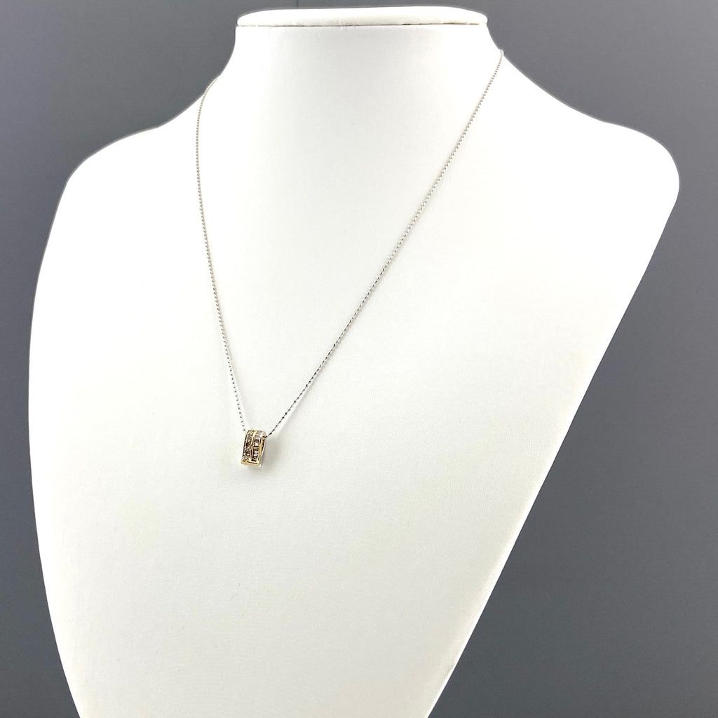 GSTV メレダイヤ デザインネックレス プラチナ YG イエローゴールド ペンダント トリートメントダイヤ ネックレス Pt850 K18 ダイヤモンド レディース 【中古】brjwl