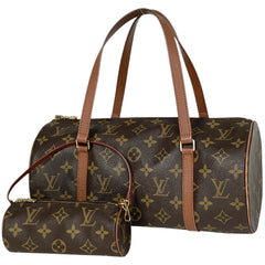 ルイ・ヴィトン パピヨン 30 バレルバッグ 筒型 旧旧型 ハンドバッグ モノグラム ブラウン M51365 レディース 【中古】brbag