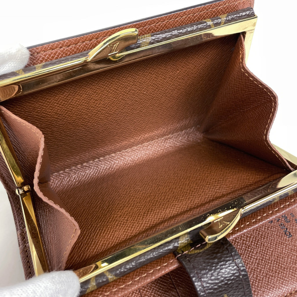 ルイ・ヴィトン ポルト モネ ビエ ヴィエノワ 札入れ 小銭入れ がま口 二つ折り財布 モノグラム ブラウン M61663 レディース 【中古】brbag