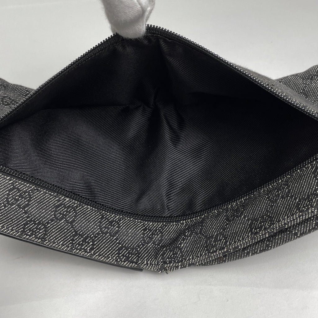 グッチ GG柄 ウエストバッグ ウエストポーチ ボディバッグ GGキャンバス ブラック 28566 レディース 【中古】brbag