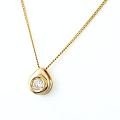 ダイヤモンド デザインネックレス YG イエローゴールド ペンダント ネックレス K18 ダイヤモンド レディース ノンブランドジュエリー 【中古】nbjwl