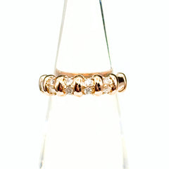 メレダイヤ デザインリング PG ピンクゴールド 指輪 リング 7号 K18 ダイヤモンド レディース ノンブランドジュエリー 【中古】nbjwl