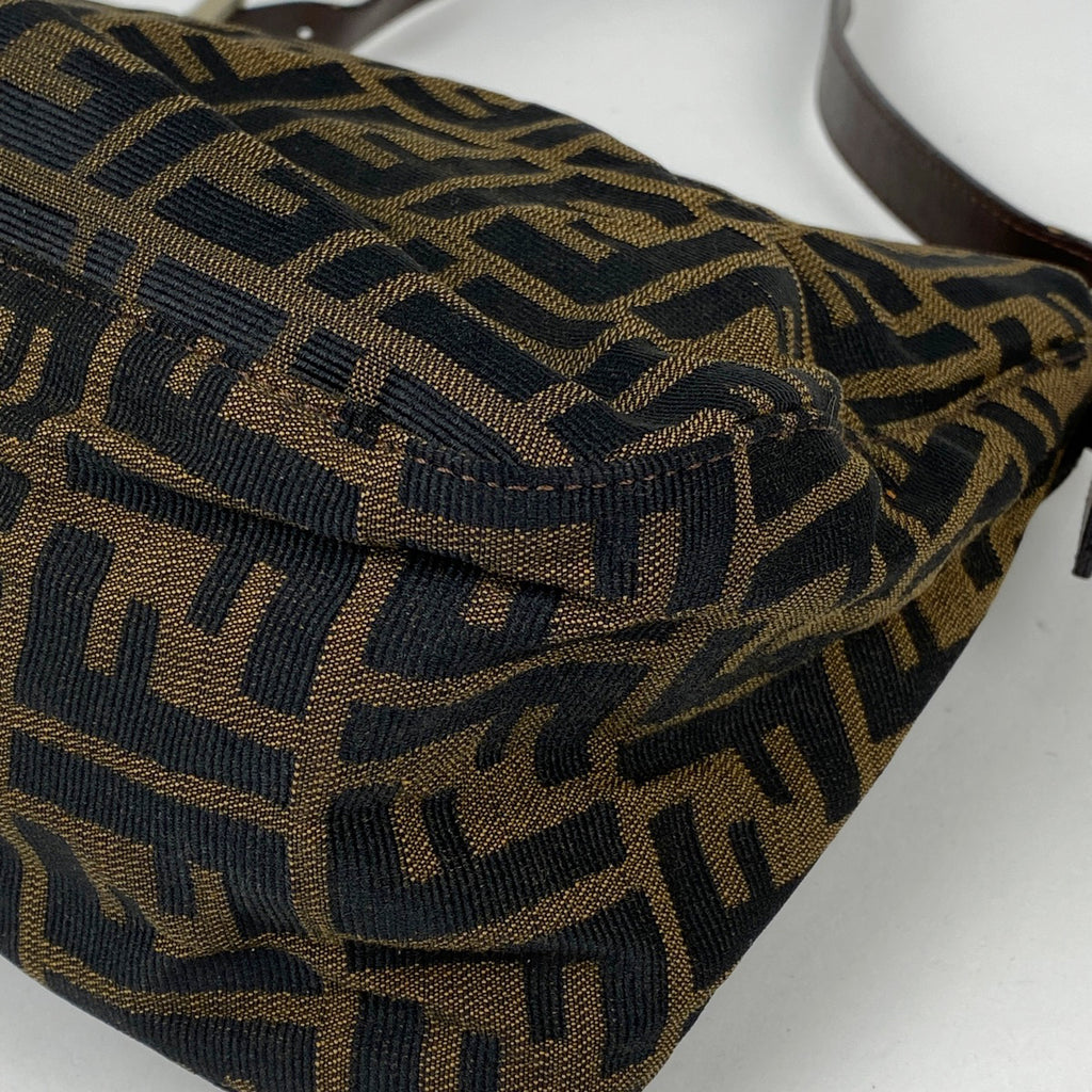 フェンディ ズッカ柄 ショルダーバッグ マンマバケット ワンショルダー ハンドバッグ ショルダーバッグ キャンバス ブラウン レディース 【中古】brbag