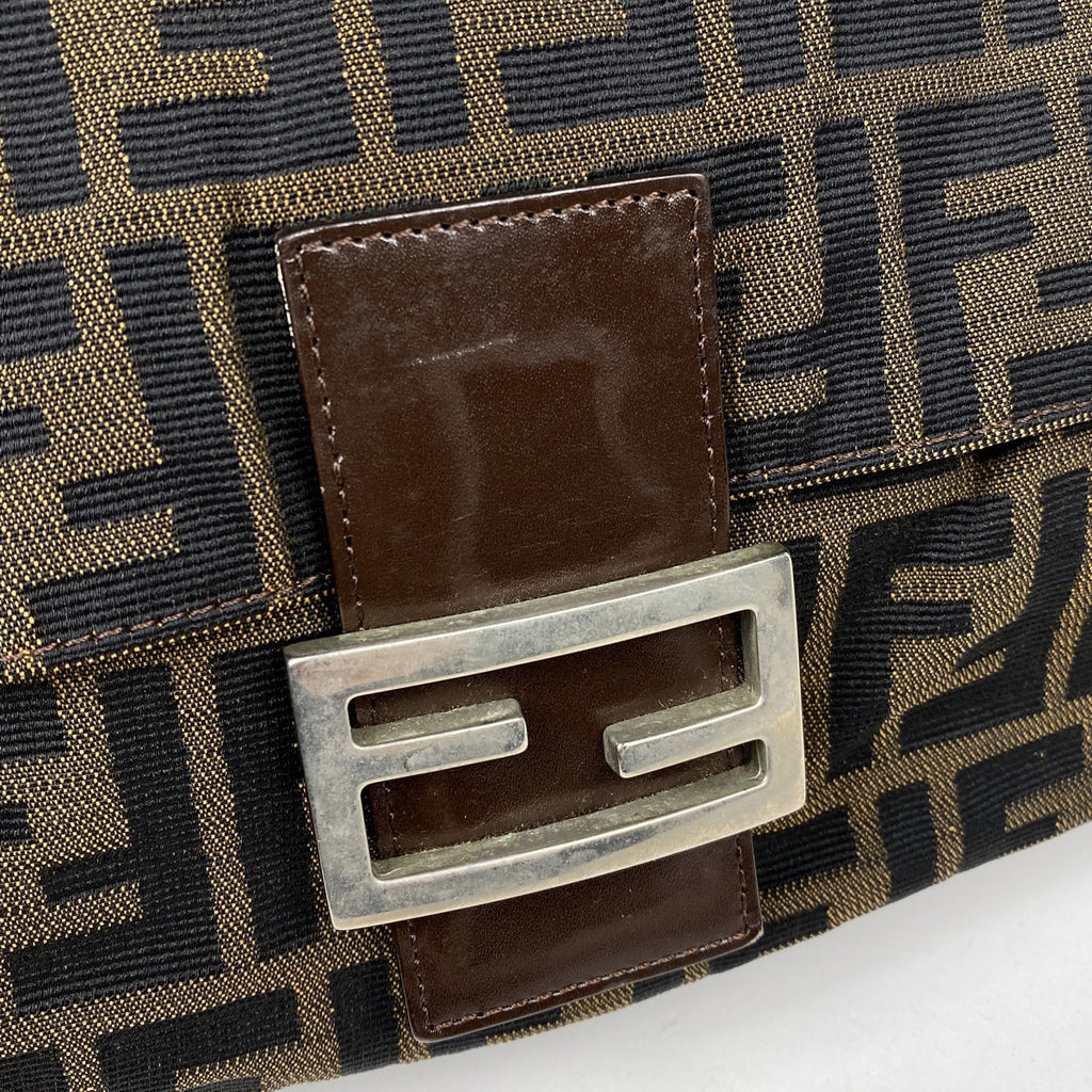 フェンディ ズッカ柄 ショルダーバッグ マンマバケット ワンショルダー ハンドバッグ ショルダーバッグ キャンバス ブラウン レディース 【中古】brbag