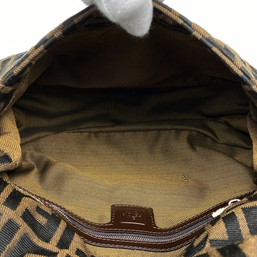 フェンディ ズッカ柄 ショルダーバッグ マンマバケット ワンショルダー ハンドバッグ ショルダーバッグ キャンバス ブラウン レディース 【中古】brbag