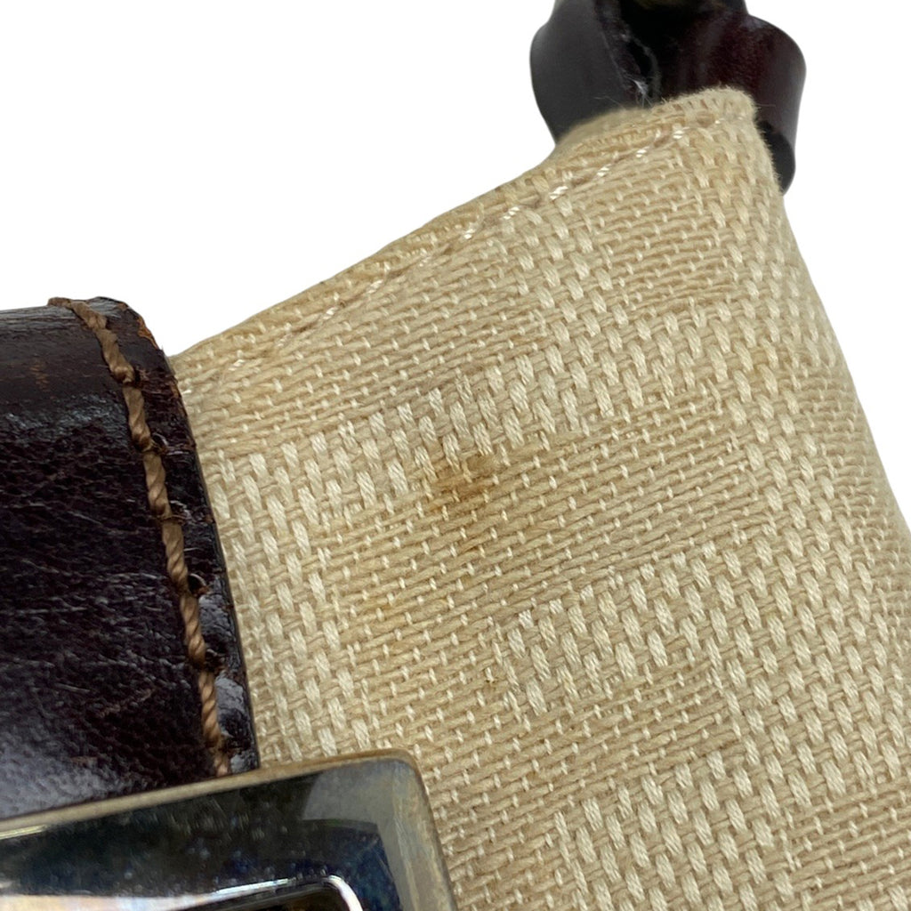 フェンディ ズッカ柄 ミニポーチ ハンドバッグ アクセサリーポーチ キャンバス ベージュ ブラウン 26673 レディース 【中古】brbag