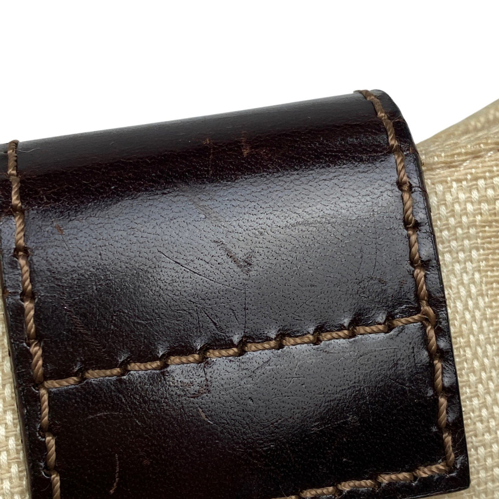 フェンディ ズッカ柄 ミニポーチ ハンドバッグ アクセサリーポーチ キャンバス ベージュ ブラウン 26673 レディース 【中古】brbag