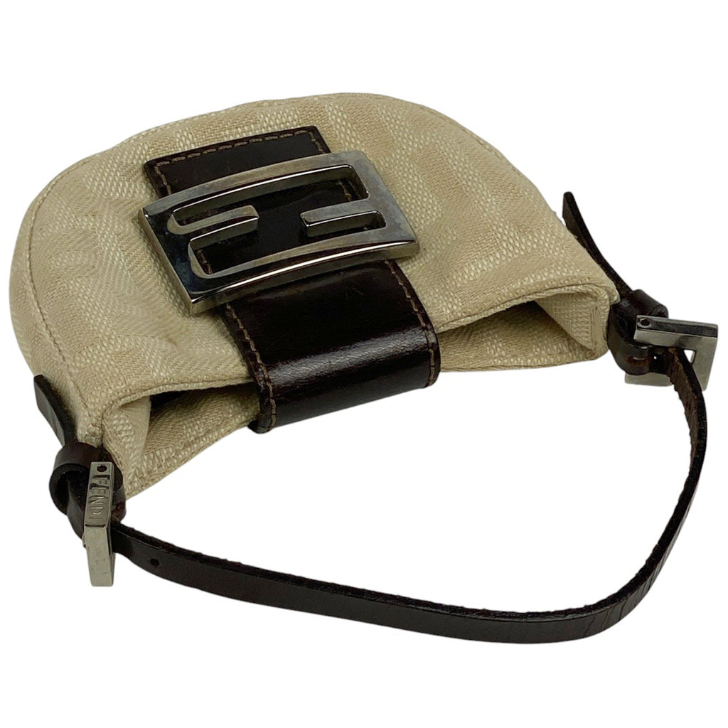 フェンディ ズッカ柄 ミニポーチ ハンドバッグ アクセサリーポーチ キャンバス ベージュ ブラウン 26673 レディース 【中古】brbag