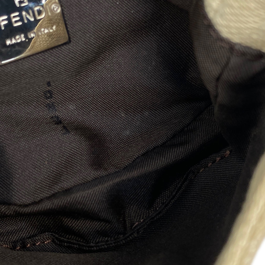 フェンディ ズッカ柄 ミニポーチ ハンドバッグ アクセサリーポーチ キャンバス ベージュ ブラウン 26673 レディース 【中古】brbag