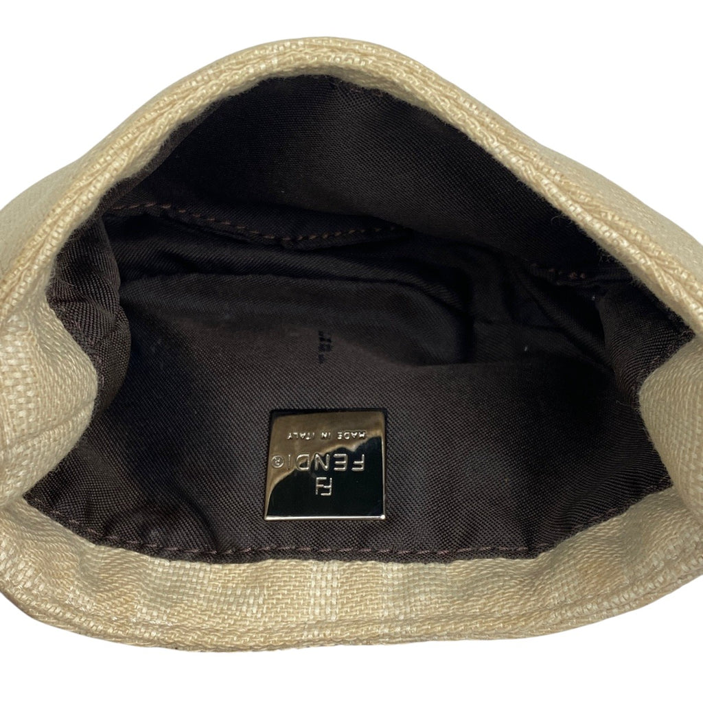 フェンディ ズッカ柄 ミニポーチ ハンドバッグ アクセサリーポーチ キャンバス ベージュ ブラウン 26673 レディース 【中古】brbag