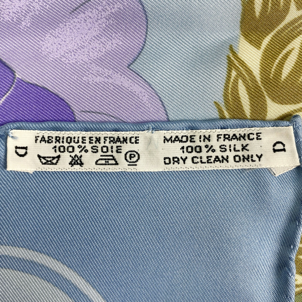 エルメス カレ 90 Flora Graeca ギリシャの花 スカーフ シルク ブルー マルチカラー レディース 【中古】brbag