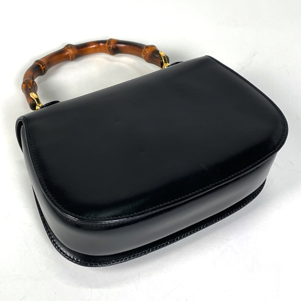 グッチ バンブー ハンドバッグ 2WAY ショルダーバッグ ハンドバッグ レザー ブラック 0002046 レディース 【中古】brbag