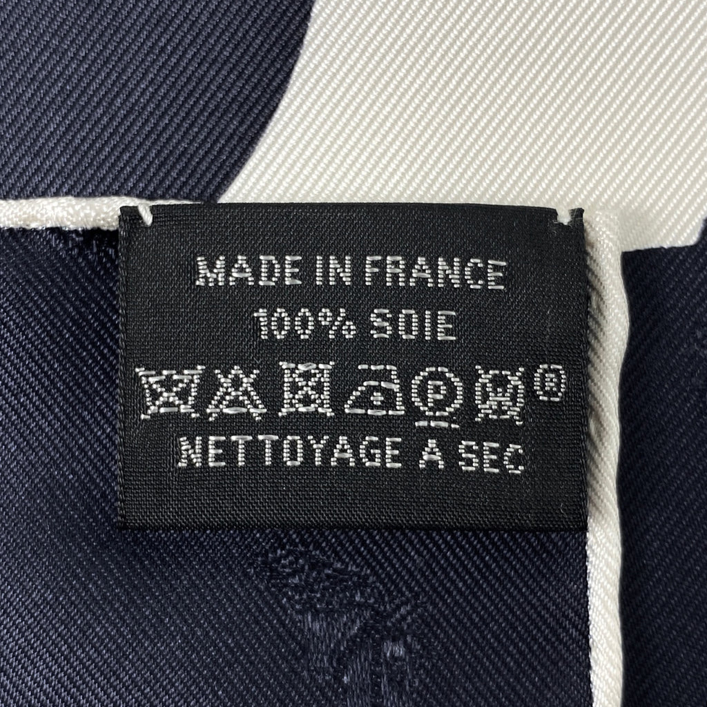 エルメス カレ 90 Clic Clac クリッククラック スカーフ スカーフ シルク ネイビー ホワイト レディース 【中古】brbag