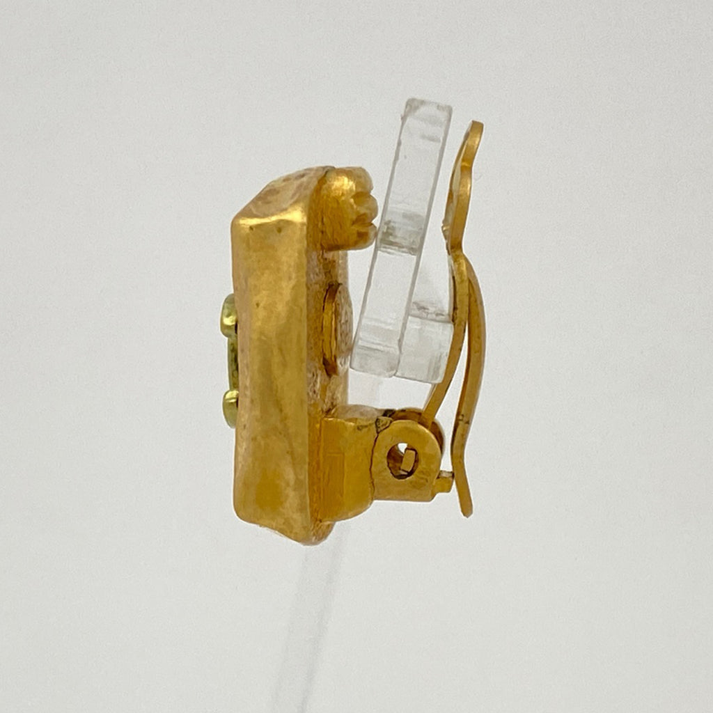 シャネル ココマーク イヤリング スクエア イヤリング GP ゴールド ブラック レディース 【中古】bracc