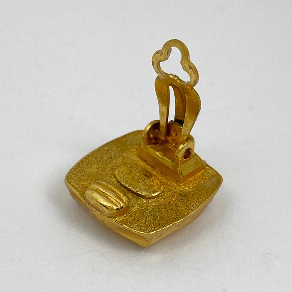 シャネル ココマーク イヤリング スクエア イヤリング GP ゴールド ブラック レディース 【中古】bracc