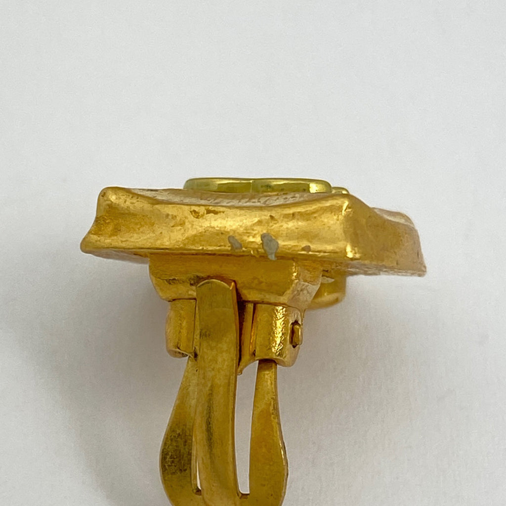 シャネル ココマーク イヤリング スクエア イヤリング GP ゴールド ブラック レディース 【中古】bracc