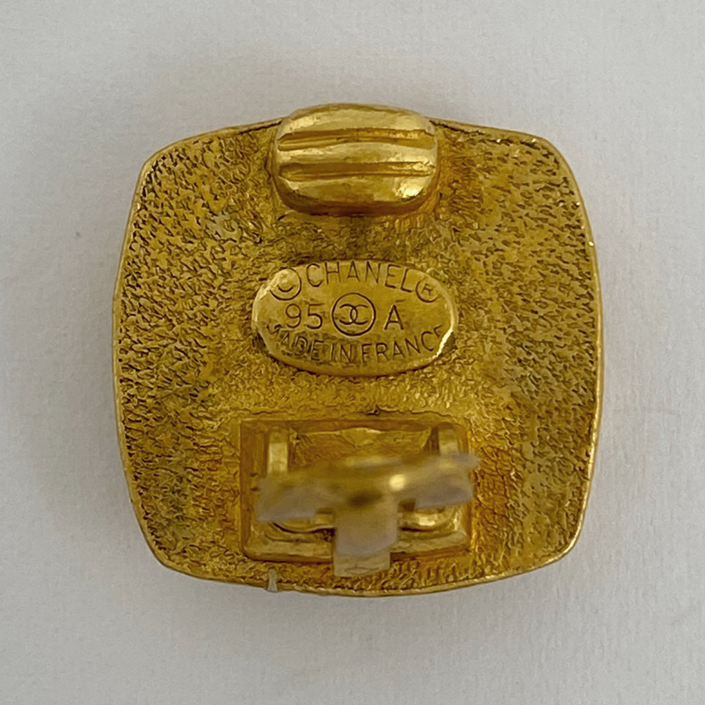 シャネル ココマーク イヤリング スクエア イヤリング GP ゴールド ブラック レディース 【中古】bracc