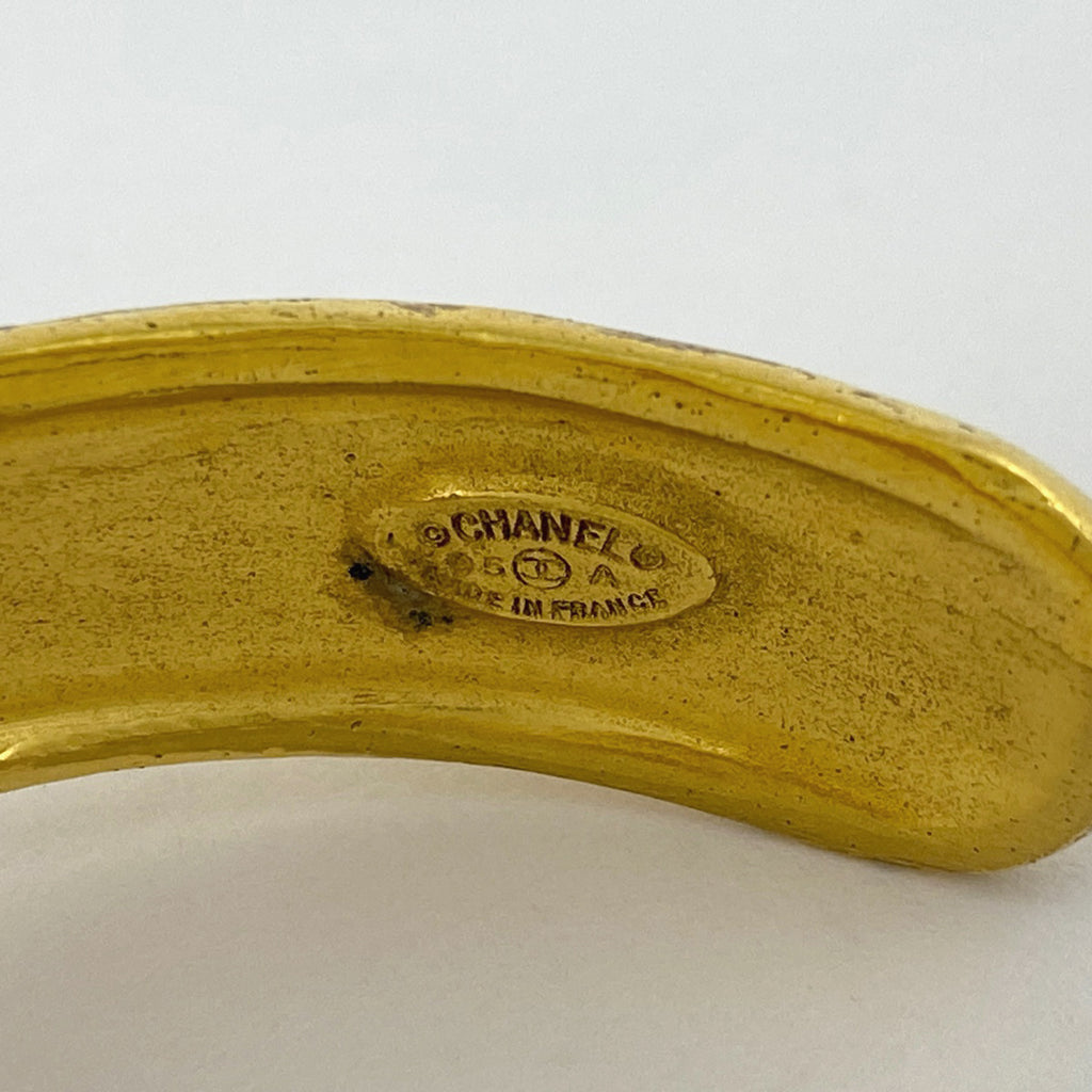 シャネル ココマーク バングル 腕輪 カラーストーン グリポア バングル GP ゴールド レディース 【中古】bracc