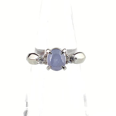 スターサファイア デザインリング プラチナ 指輪 メレダイヤ リング 10.5号 Pt900 スターサファイア レディース 【中古】nbjwl