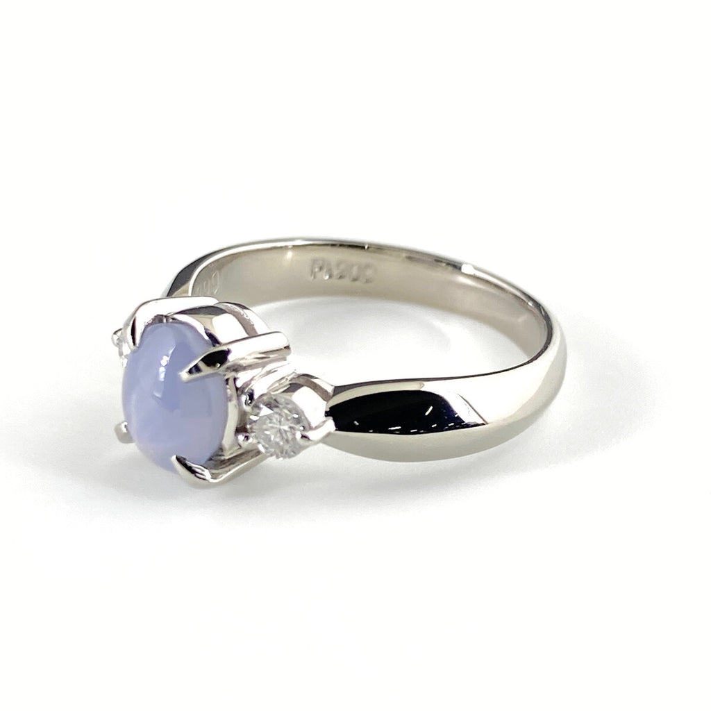 スターサファイア デザインリング プラチナ 指輪 メレダイヤ リング 10.5号 Pt900 スターサファイア レディース 【中古】nbjwl