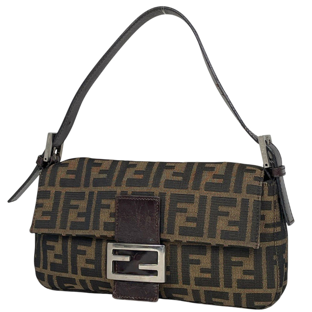 フェンディ ズッカ柄 マンマバゲット ハンドバッグ ワンショルダー 肩掛け ショルダーバッグ キャンバス ブラウン 26424 レディース 【中古】brbag