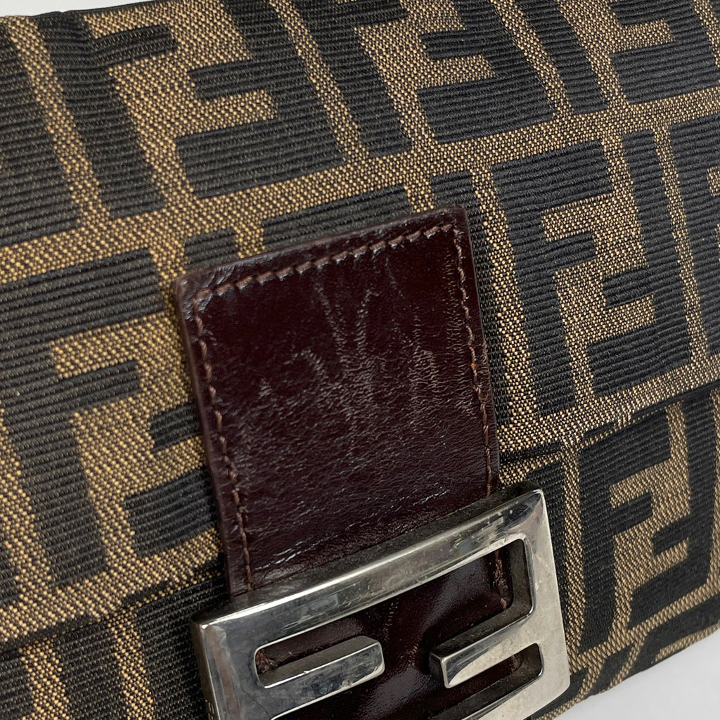 フェンディ ズッカ柄 マンマバゲット ハンドバッグ ワンショルダー 肩掛け ショルダーバッグ キャンバス ブラウン 26424 レディース 【中古】brbag