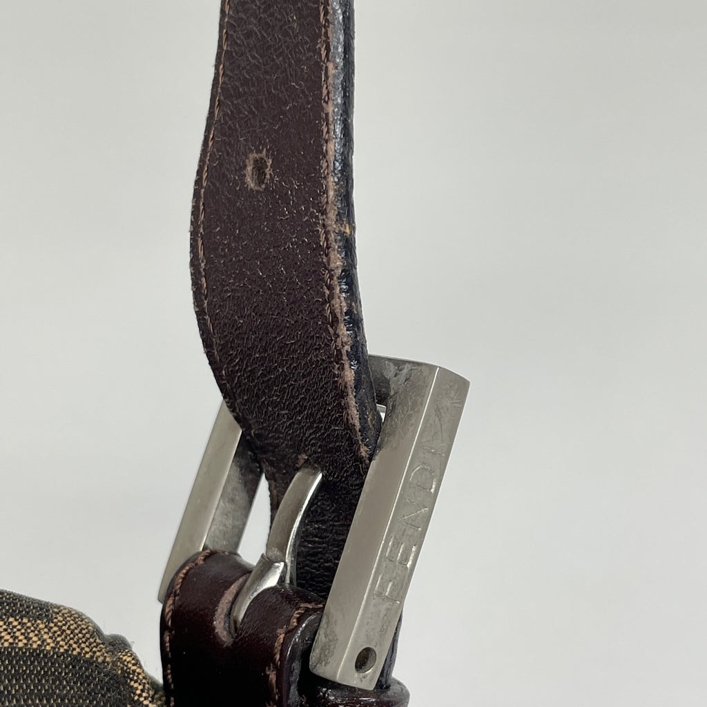 フェンディ ズッカ柄 マンマバゲット ハンドバッグ ワンショルダー 肩掛け ショルダーバッグ キャンバス ブラウン 26424 レディース 【中古】brbag