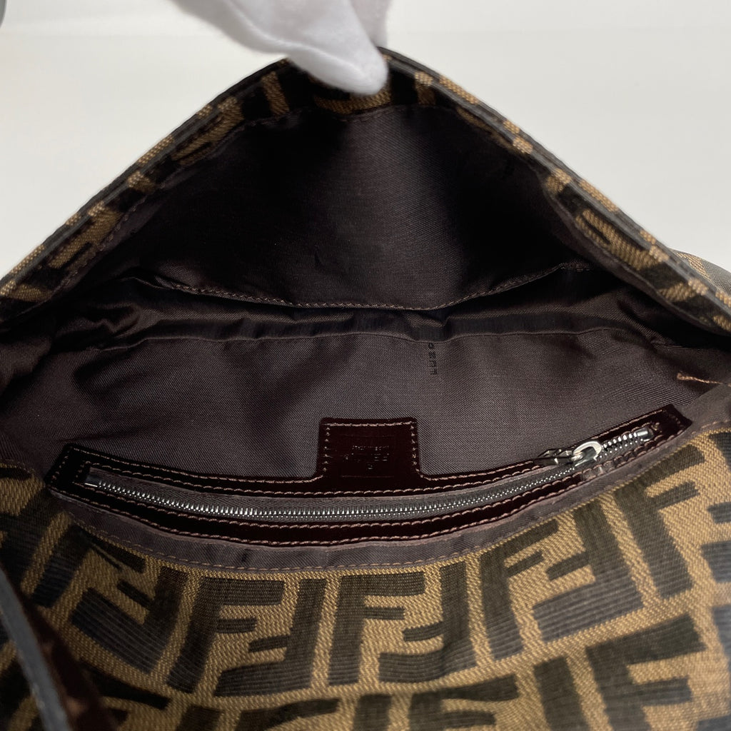 フェンディ ズッカ柄 マンマバゲット ハンドバッグ ワンショルダー 肩掛け ショルダーバッグ キャンバス ブラウン 26424 レディース 【中古】brbag