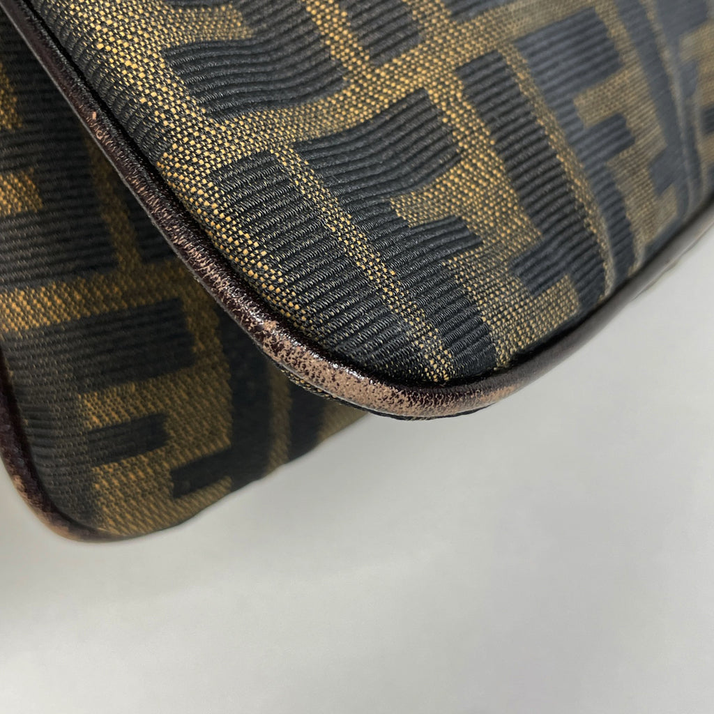 フェンディ ズッカ柄 ショルダーバッグ ハンドバッグ ワンショルダー ショルダーバッグ キャンバス ブラウン レディース 【中古】brbag