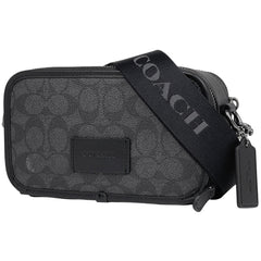 コーチ ワイアット クロスボディ バッグ シグネチャー ショルダーバッグ コーティングキャンバス ブラック グレー レディース 【中古】brbag