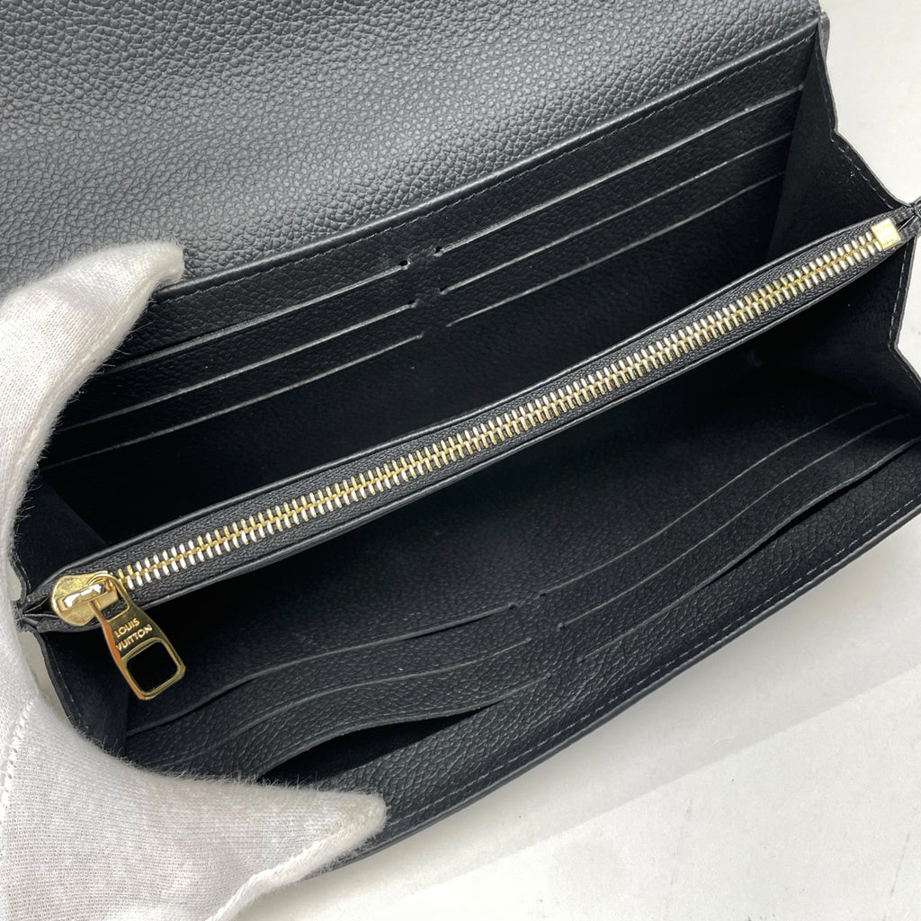 ルイ・ヴィトン ポルトフォイユ サラ バイカラー 二つ折り 長財布 モノグラムアンプラント ノワール(ブラック) ベージュ M80496 レディース 【中古】brbag