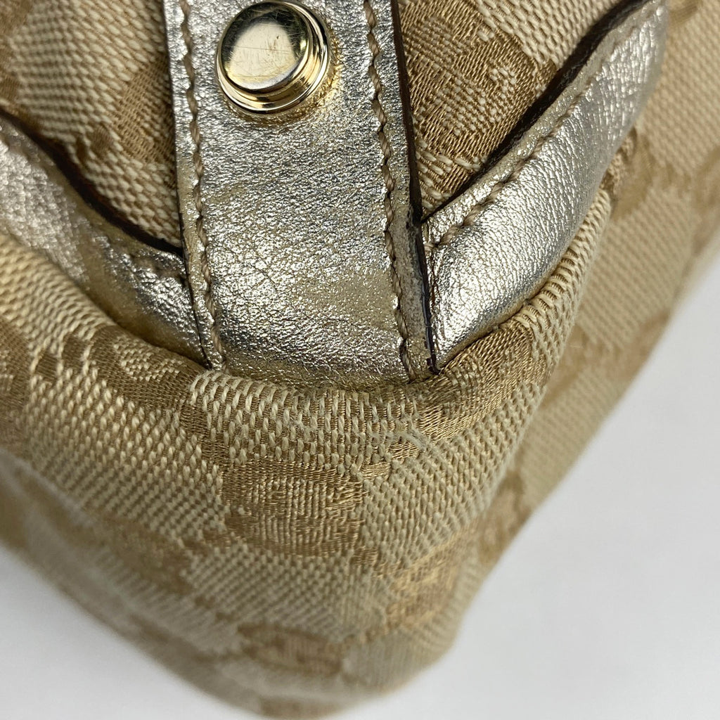 グッチ GG柄 トートバッグ ハンドバッグ アビー トートバッグ GGキャンバス ベージュ ゴールド 170004 レディース 【中古】brbag