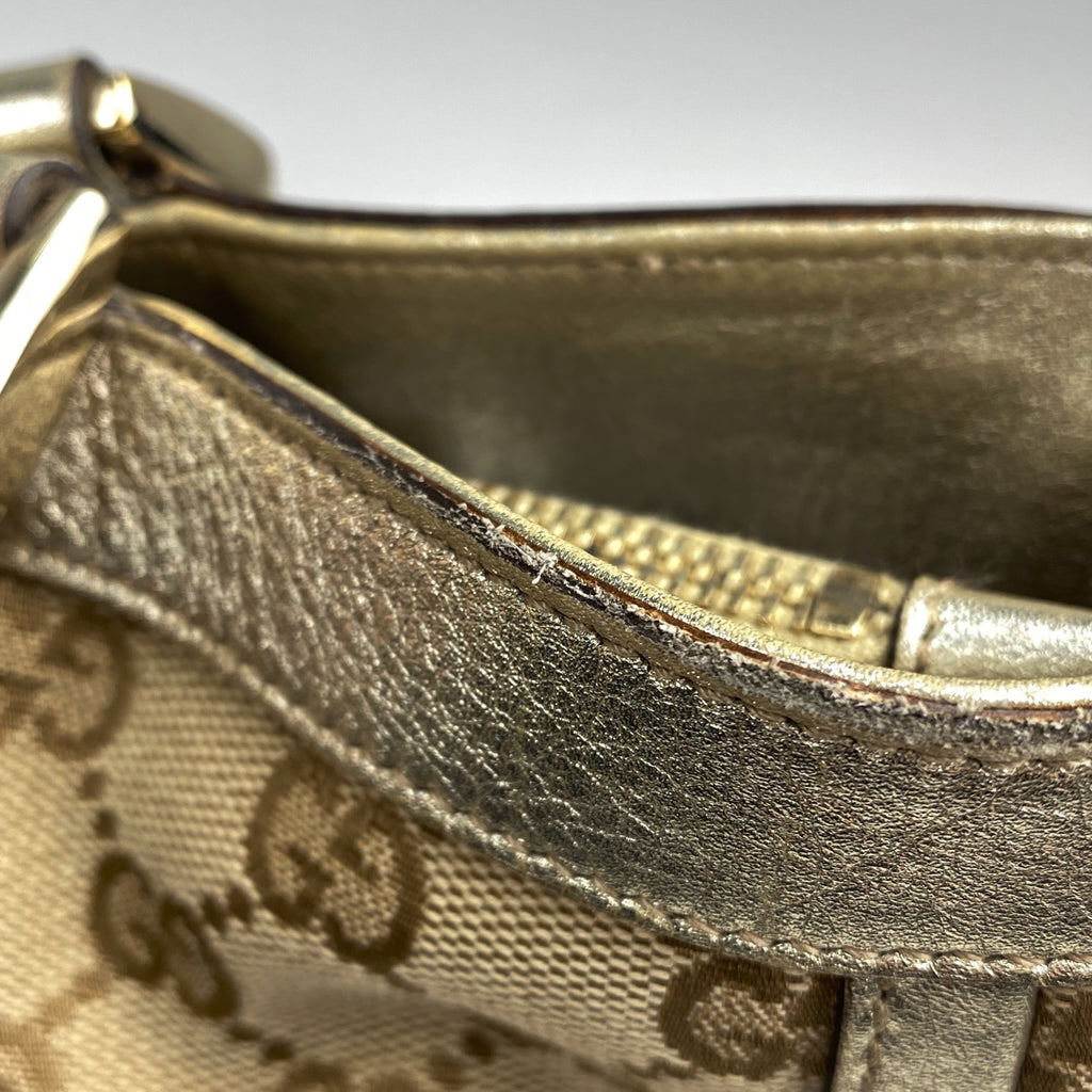 グッチ GG柄 トートバッグ ハンドバッグ アビー トートバッグ GGキャンバス ベージュ ゴールド 170004 レディース 【中古】brbag