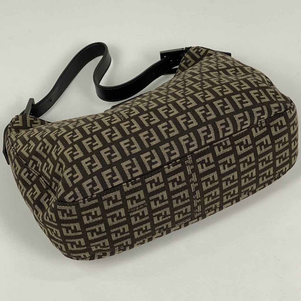 フェンディ ズッキーノ柄 ショルダーバッグ ロゴ ハンドバッグ 肩掛け ワンショルダー ショルダーバッグ キャンバス ブラウン 8BR036 レディース 【中古】brbag