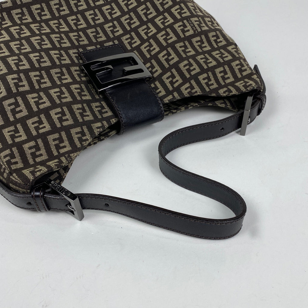 フェンディ ズッキーノ柄 ショルダーバッグ ロゴ ハンドバッグ 肩掛け ワンショルダー ショルダーバッグ キャンバス ブラウン 8BR036 レディース 【中古】brbag