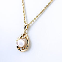 ポーラ パール デザインネックレス ネックレス 750 パール ダイヤモンド レディース ブランドジュエリー 【中古】brjwl