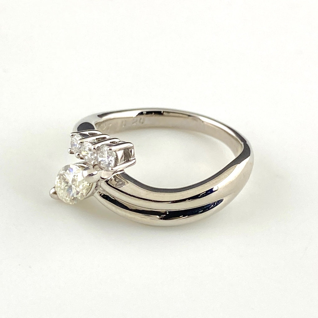 ダイヤモンド デザインリング プラチナ メレダイヤ 指輪 リング 11.5号 Pt900 ダイヤモンド レディース 【中古】nbjwl