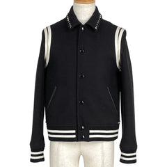 ヴァレンチノ ロックスタッズ テディジャケット ブルゾン スタジャン レオパード柄 アウター その他ジャケット 毛 ブラック ホワイト メンズ 【中古】brapp