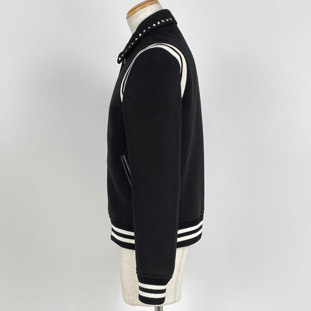 ヴァレンチノ ロックスタッズ テディジャケット ブルゾン スタジャン レオパード柄 アウター その他ジャケット 毛 ブラック ホワイト メンズ 【中古】brapp