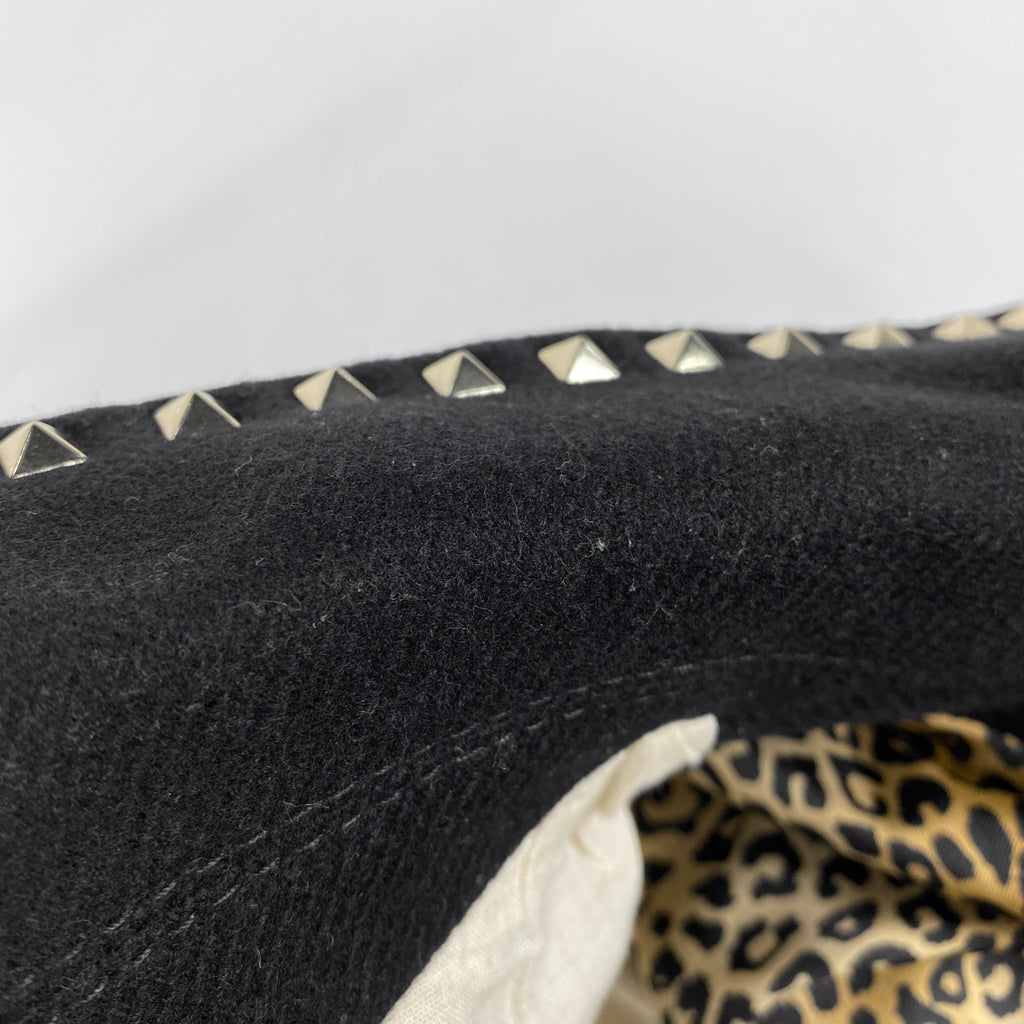 ヴァレンチノ ロックスタッズ テディジャケット ブルゾン スタジャン レオパード柄 アウター その他ジャケット 毛 ブラック ホワイト メンズ 【中古】brapp