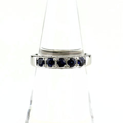 サファイア デザインリング プラチナ 指輪 メレダイヤ リング 11号 Pt900 サファイア ダイヤモンド レディース 【中古】nbjwl