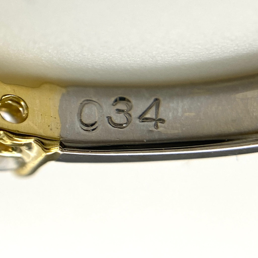 メレダイヤ デザインリング プラチナ YG イエローゴールド 指輪 リング 11.5号 Pt900 K18 ダイヤモンド レディース 【中古】nbjwl