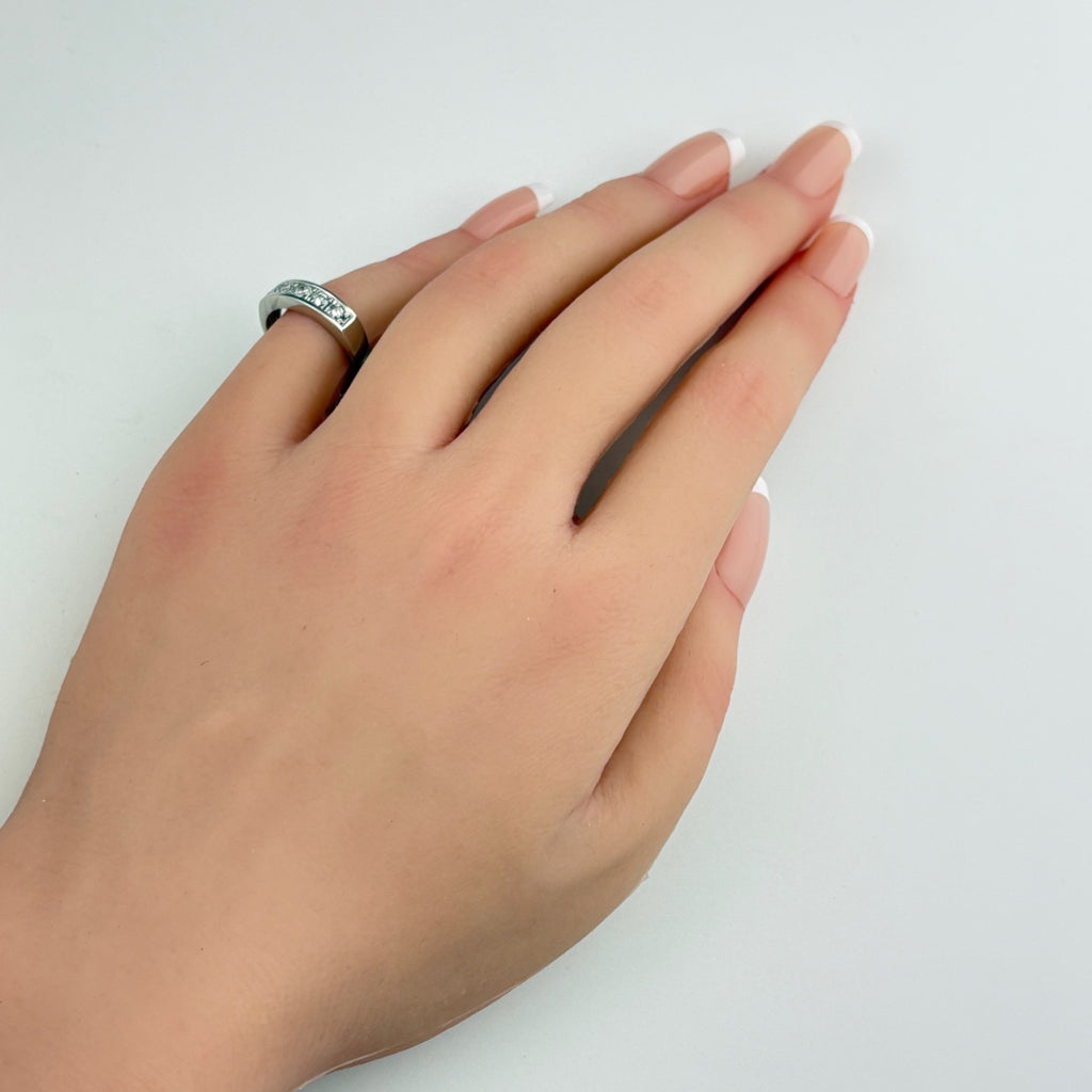 メレダイヤ デザインリング プラチナ 指輪 リング 9.5号 Pt900 ダイヤモンド レディース ノンブランドジュエリー 【中古】nbjwl